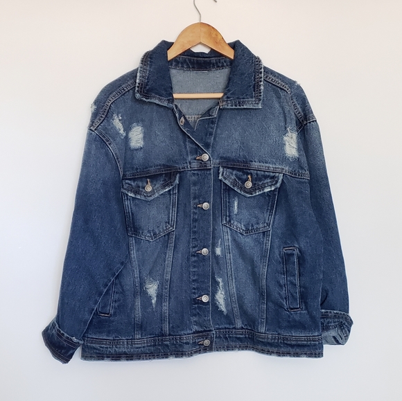 Jackets & Blazers - 2 for $25 Vintage 90s denim destressed jean jacket